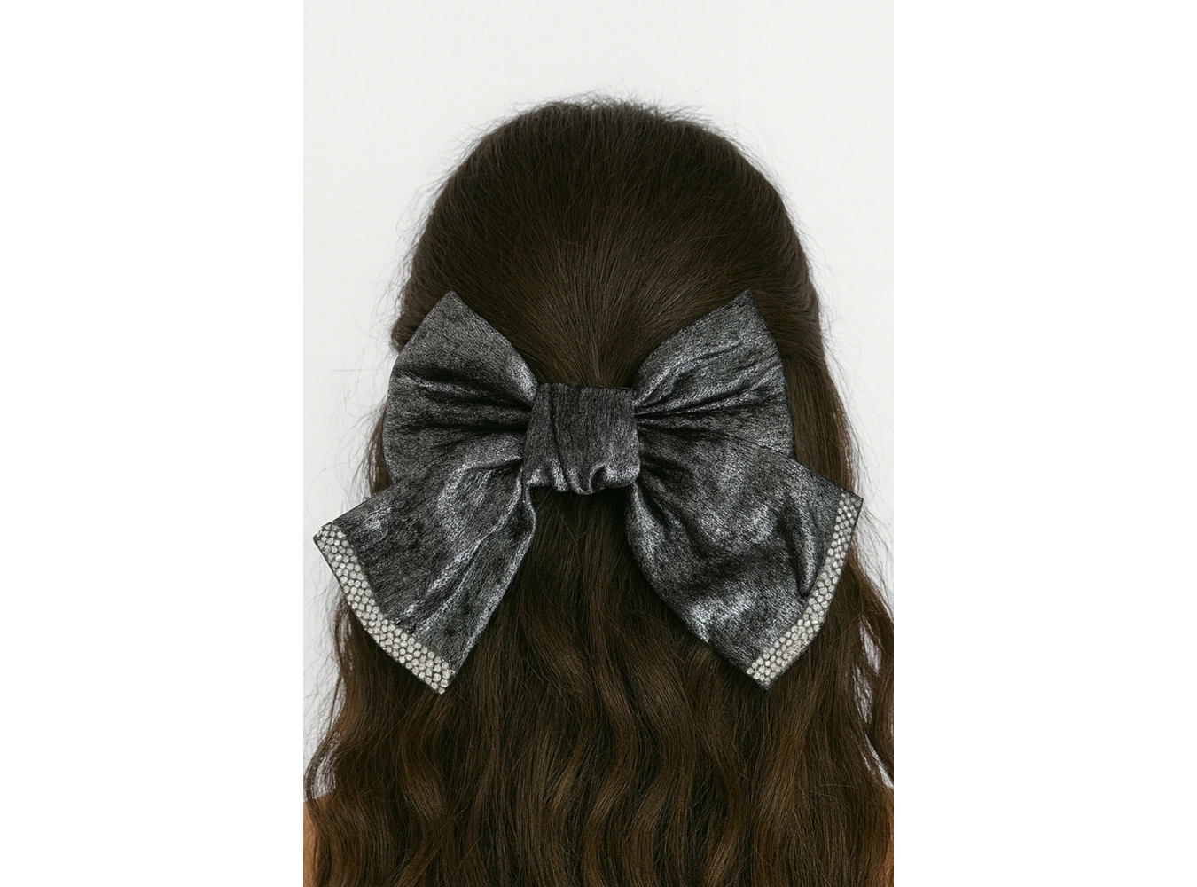 Antrasit Renk Kurdele Figürlü Taş Detaylı Otomat Toka