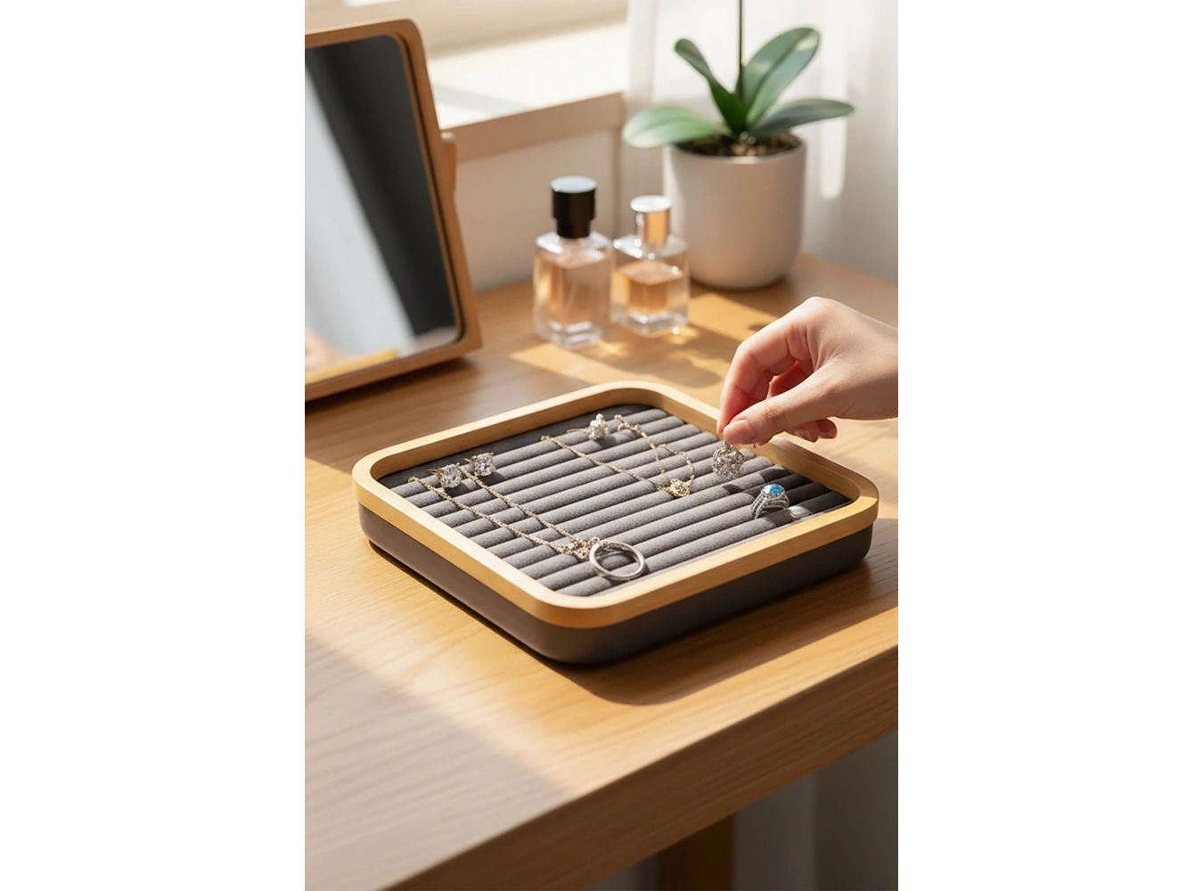 Antrasit Renk Yüzük Kelepçe Düzenleyici Rulo Yüzük Standı