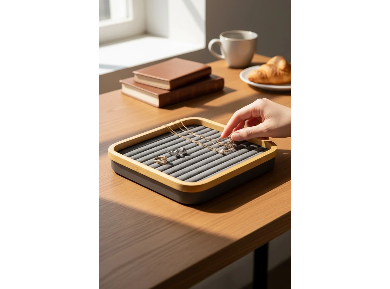 Antrasit Renk Yüzük Kelepçe Düzenleyici Rulo Yüzük Standı