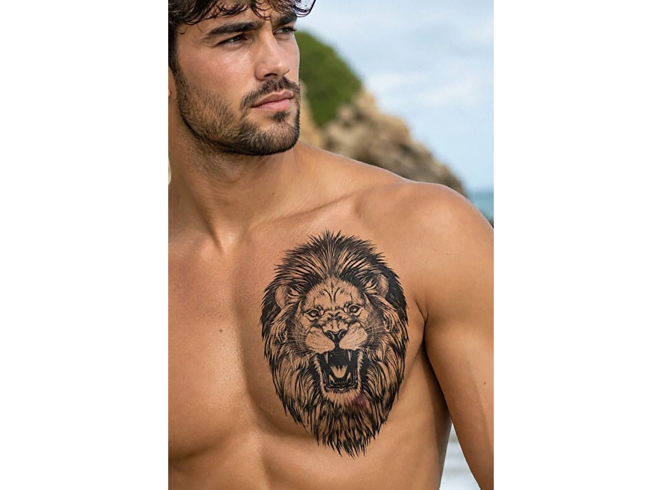 Aslan Büyük Dövme Geçici Tattoo