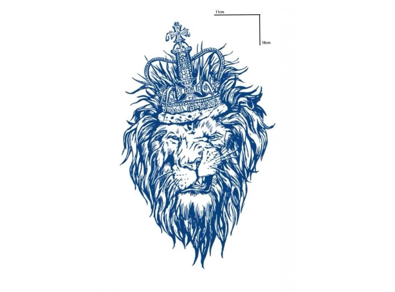 Aslan Figürlü 12 Saat Sonra Kararan Geçici Orta Dövme Tattoo