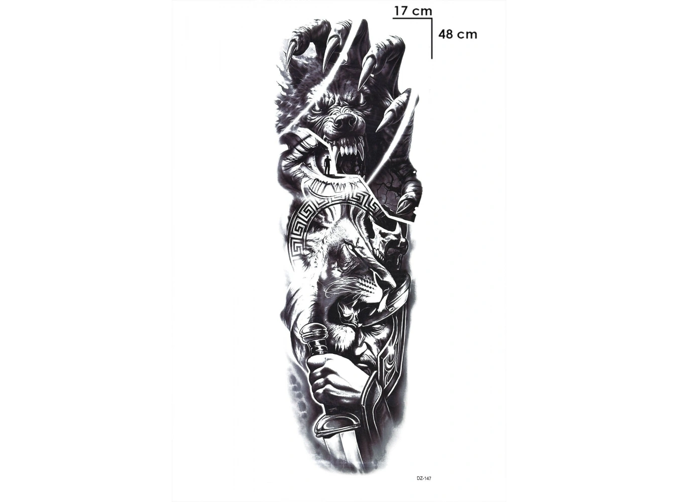 Aslan Kol Dövme Geçici Tattoo