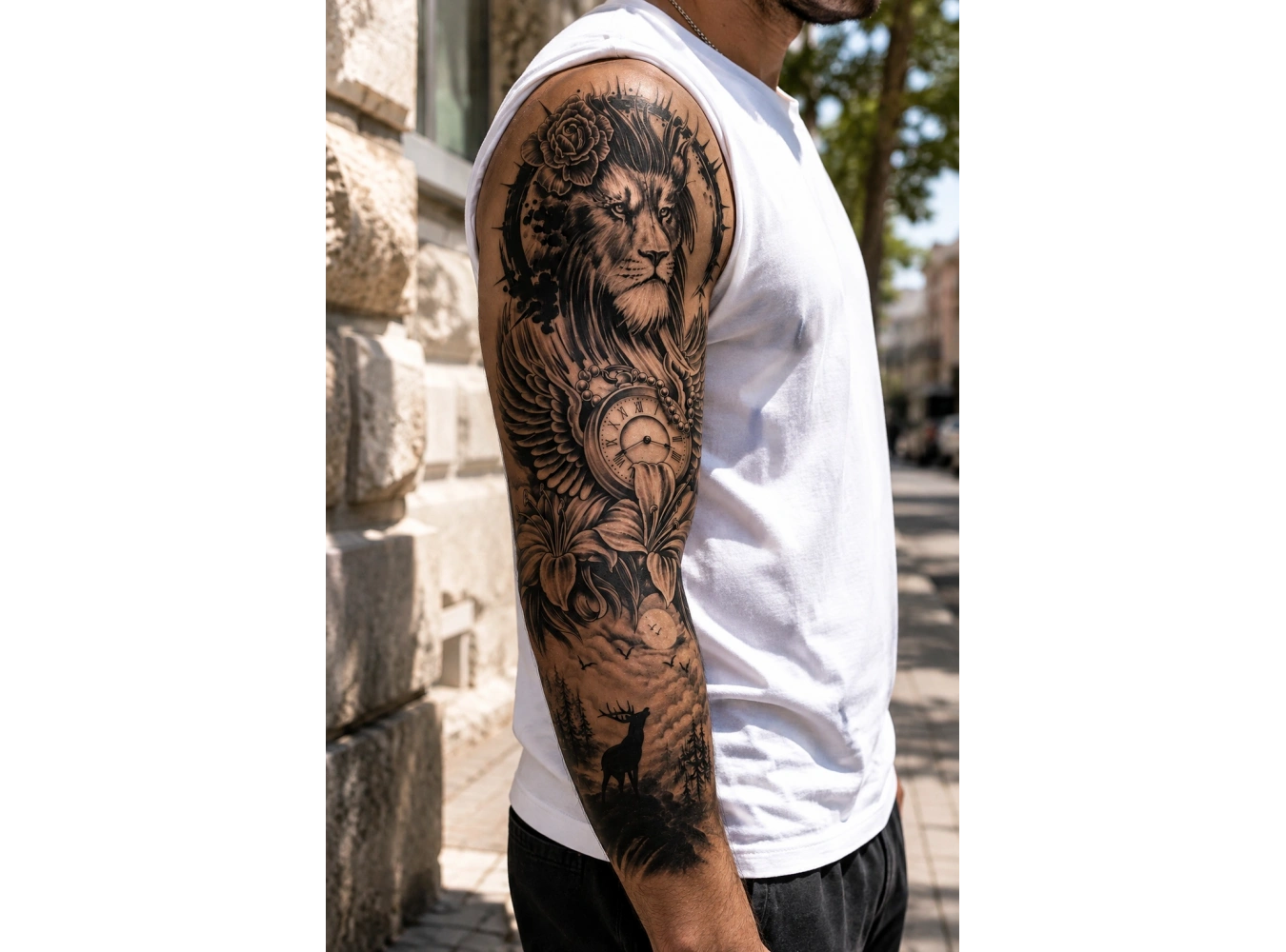 Aslan Kol Dövme Geçici Tattoo