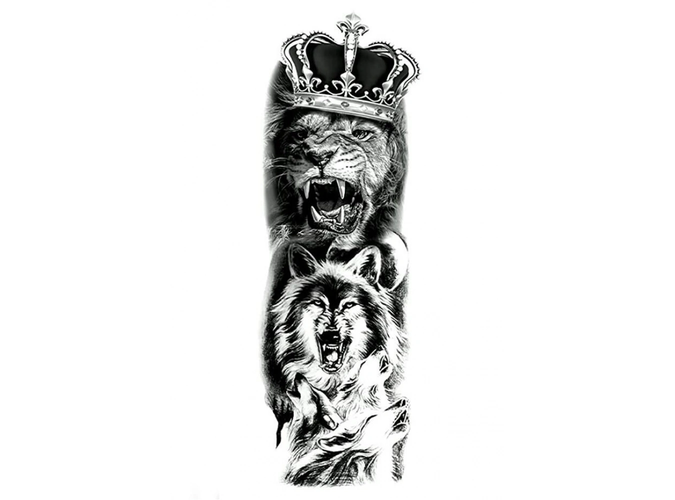 Aslan Kurt Kol Dövme Geçici Tattoo