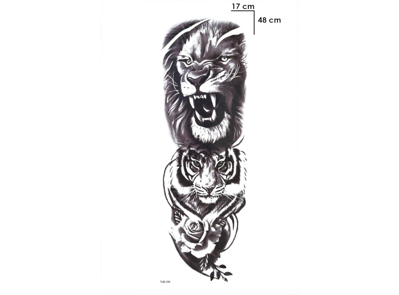 Aslan Ve Gül Geçici Dövme Tattoo
