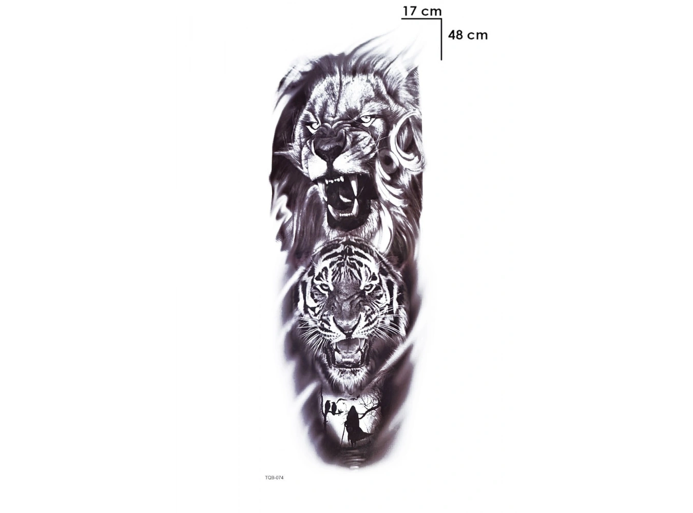 Aslan Ve Kaplan Kol Geçici Dövme Tattoo