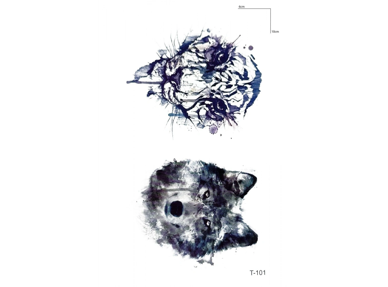 Aslan ve Kurt İkili Mini Geçici Dövme Tattoo