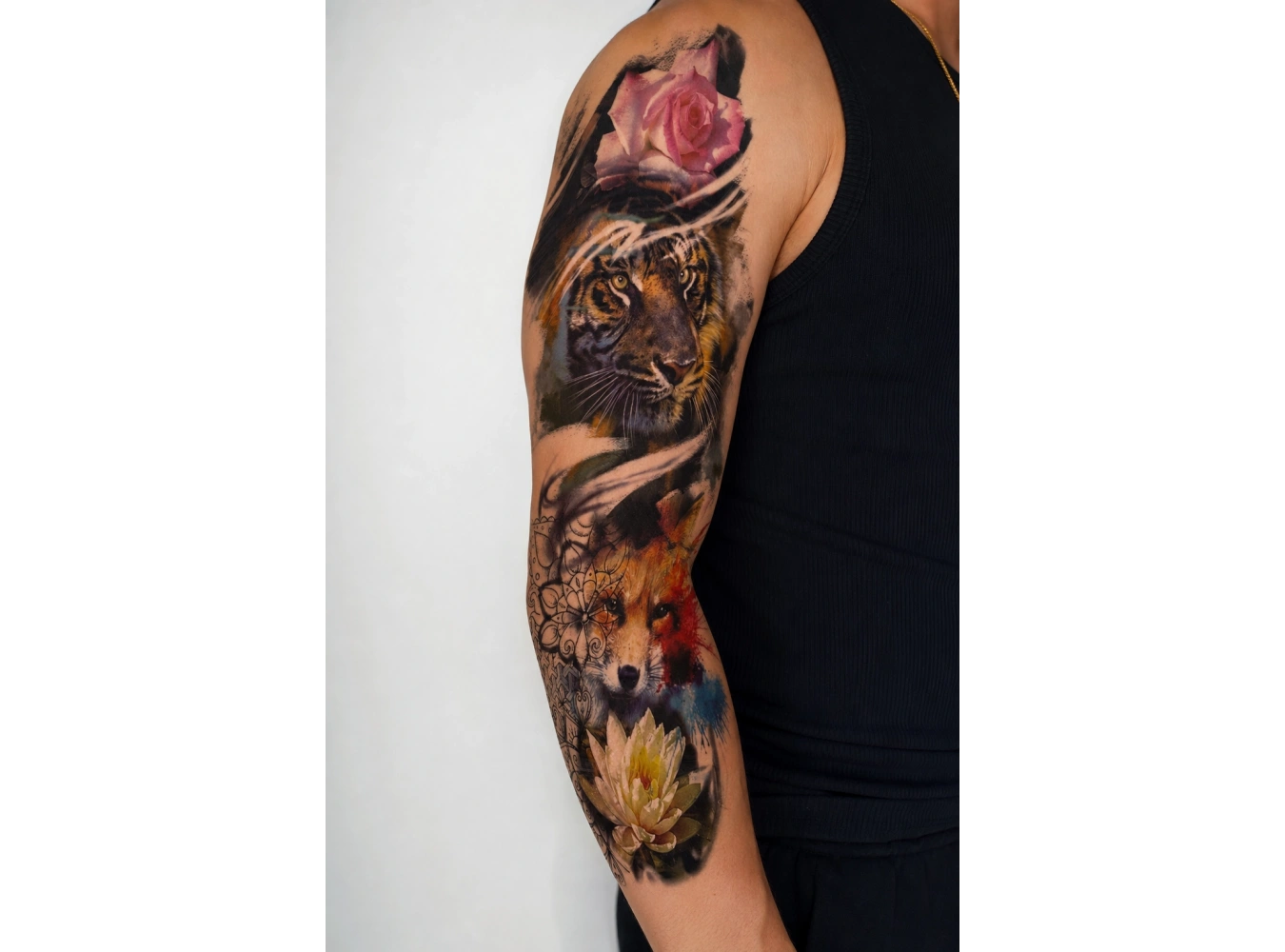 Aslan Ve Tilki Geçici Dövme Tattoo