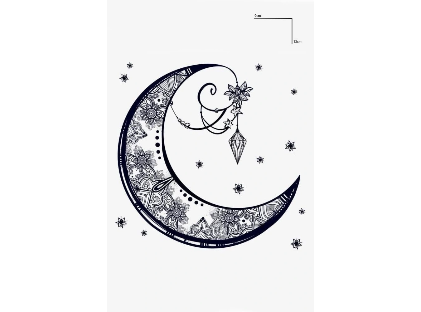 Ay Figürlü 12 Saat Sonra Kararan Geçici Dövme Tattoo