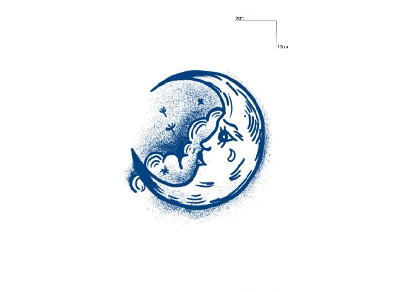 Ay Figürlü Figürlü 12 Saat Sonra Kararan Geçici Dövme Tattoo