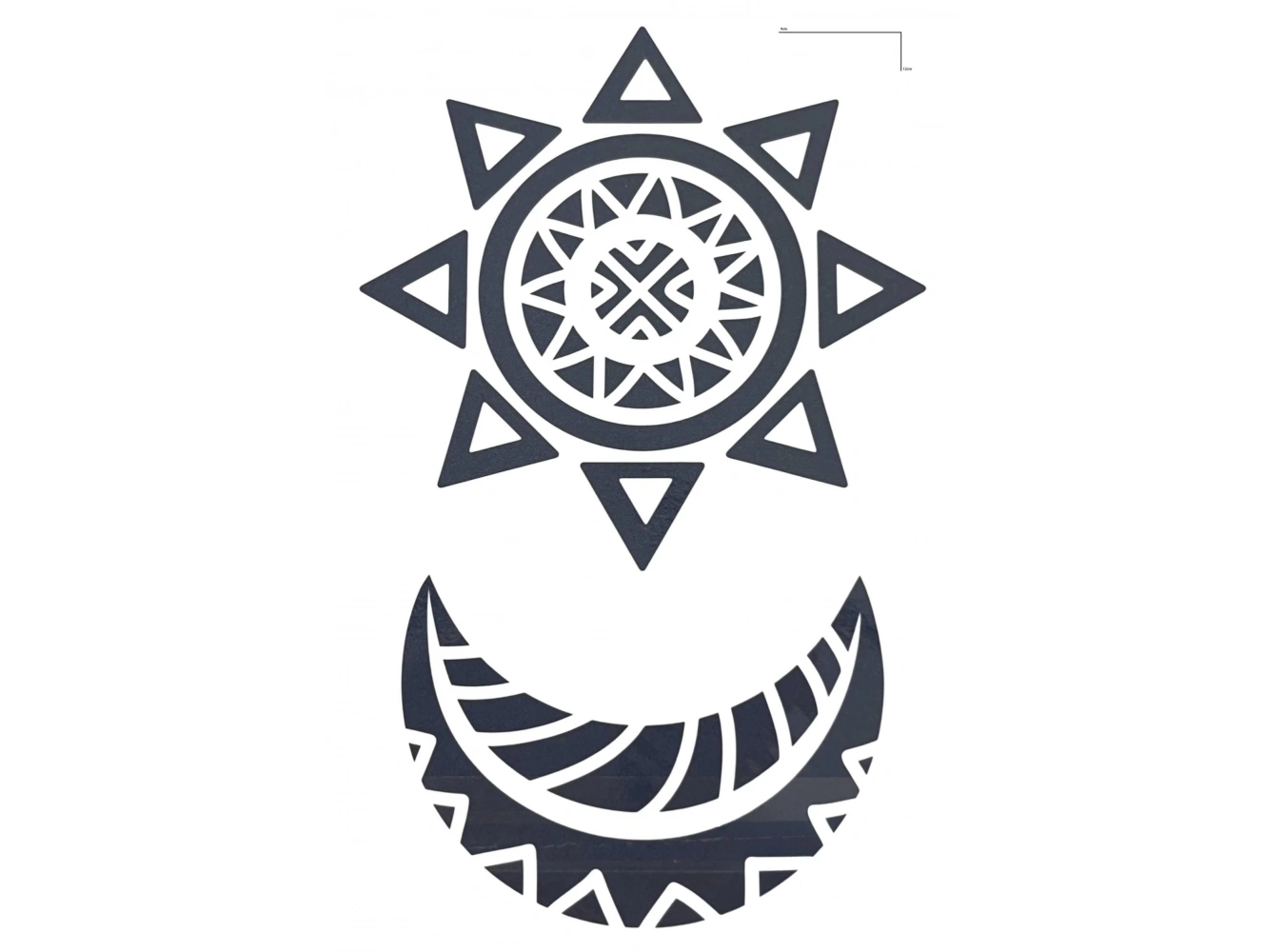 Ay Ve Yıldız Figürlü 12 Saat Sonra Kararan Geçici Mini Dövme Tattoo