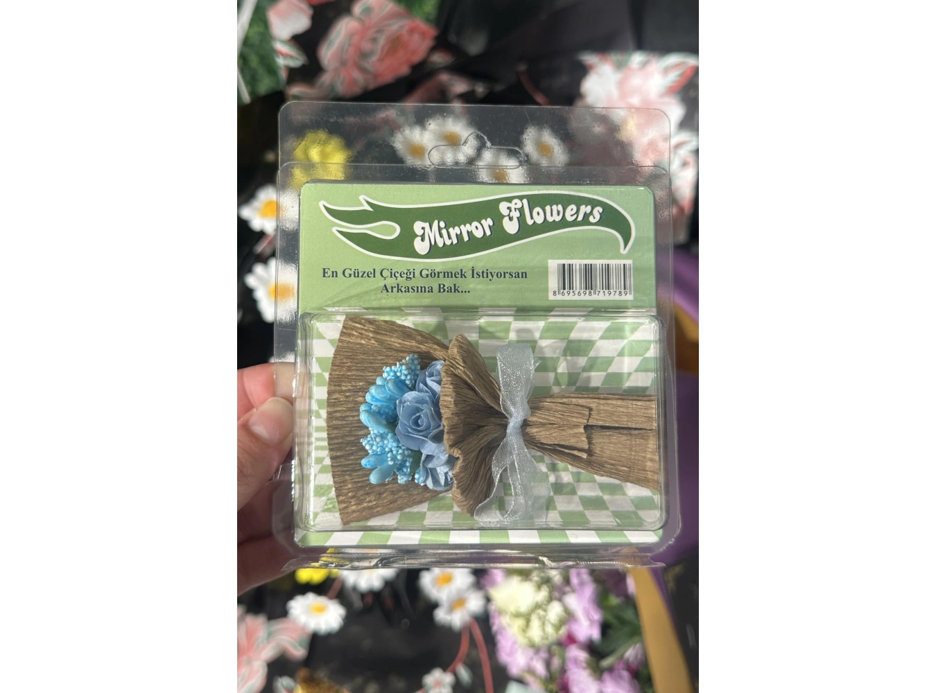 Aynalı Mini Buket Solmayan Anlamlı Hediye
