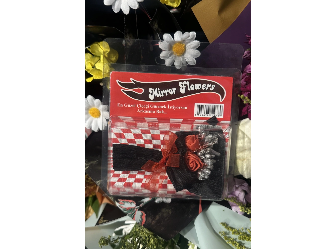 Aynalı Mini Buket Solmayan Anlamlı Hediye