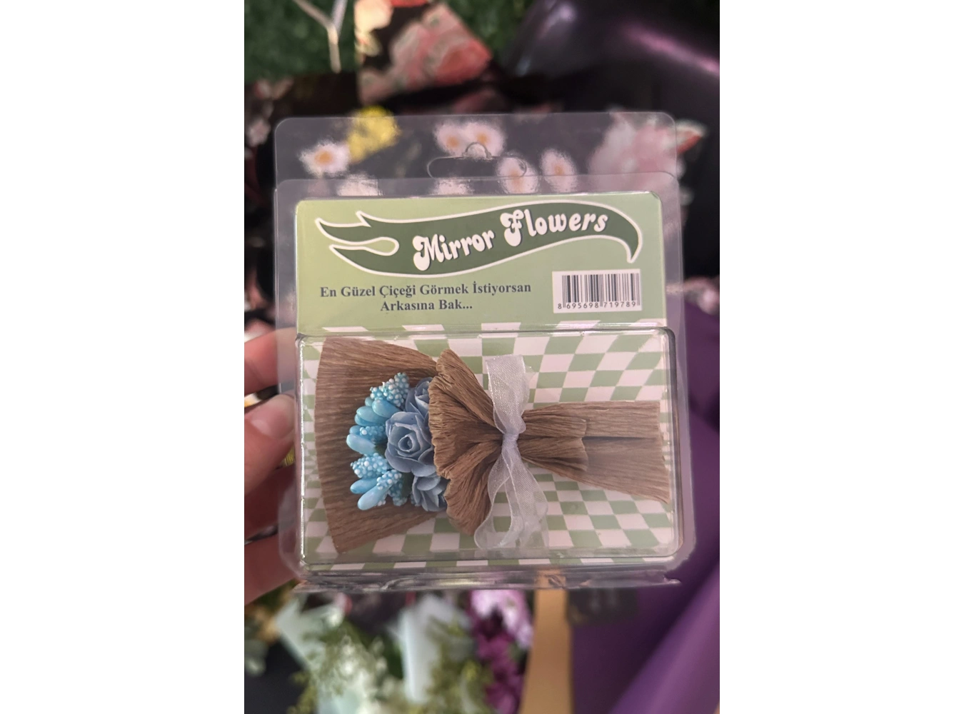 Aynalı Mini Buket Solmayan Anlamlı Hediye