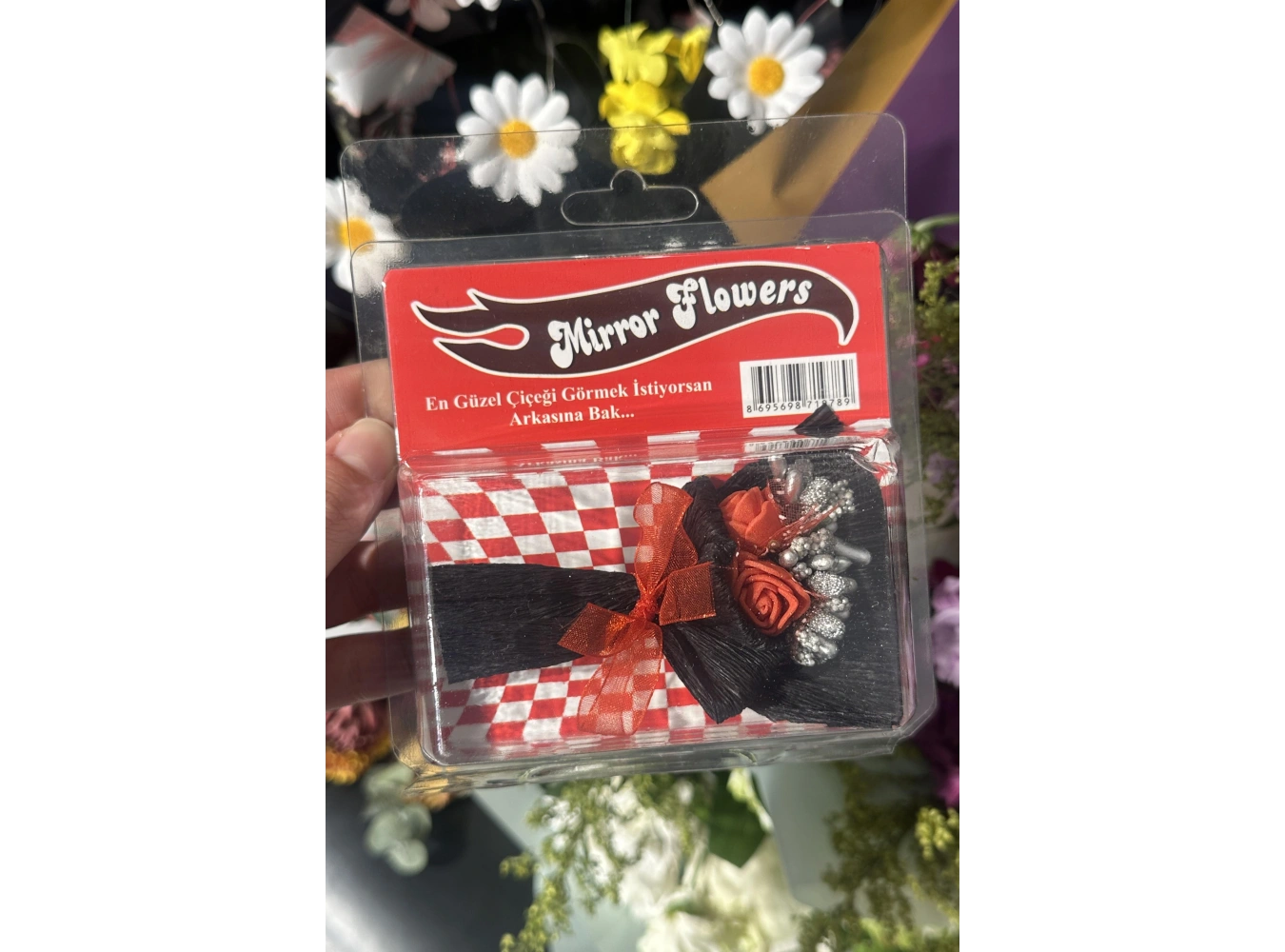 Aynalı Mini Buket Solmayan Anlamlı Hediye