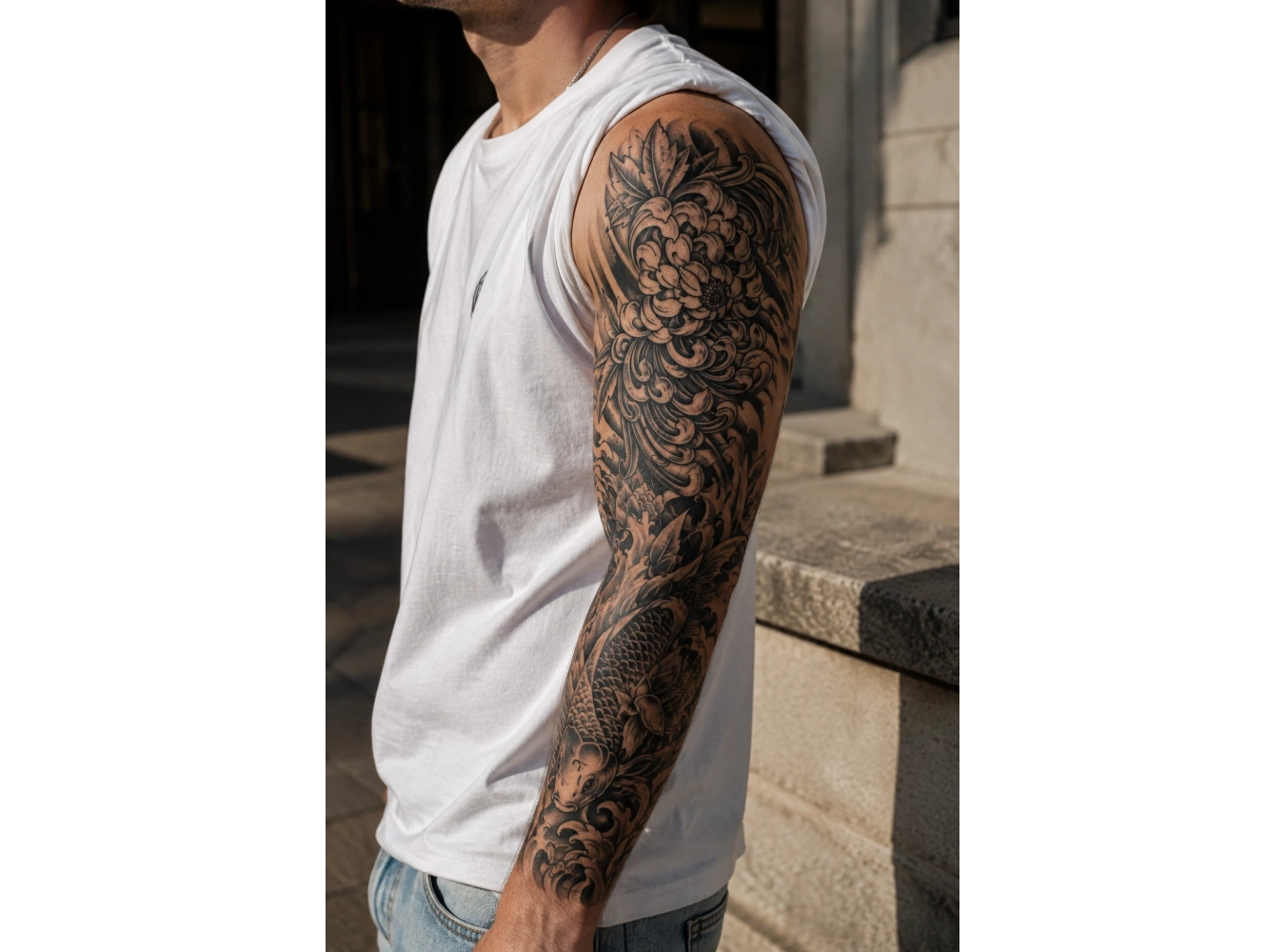 Balık Sonradan Kararan Yarı Kalıcı Geçici Kol Dövme Tattoo