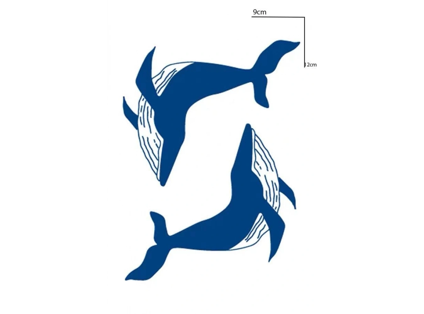 Balina Figürlü 12 Saat Sonra Kararan Geçici Mini Dövme Tattoo