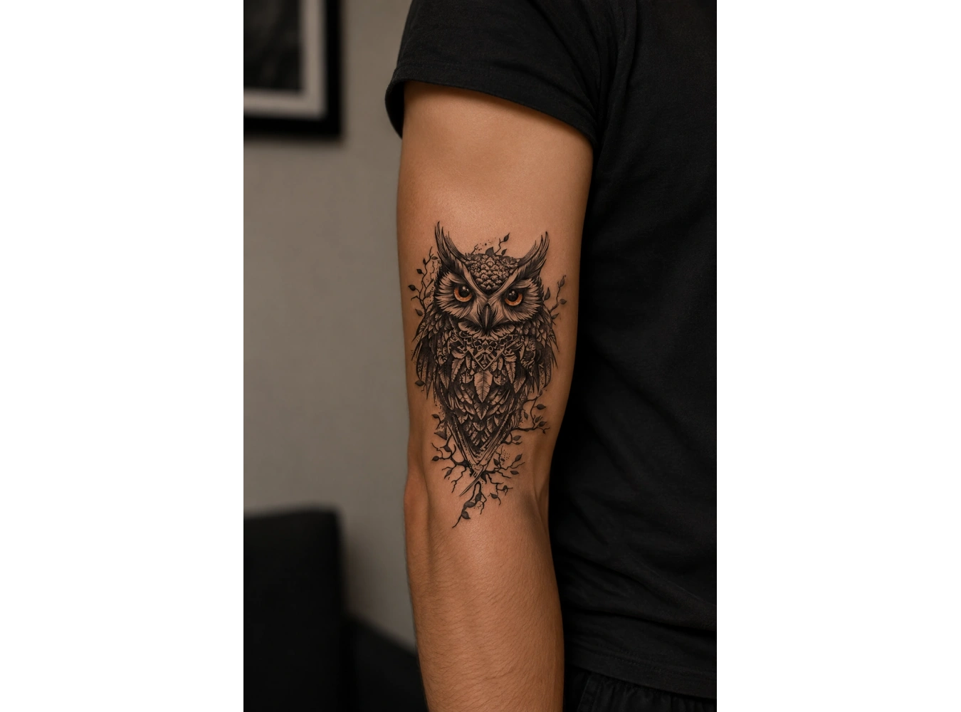 Baykuş Dövme Geçici Tattoo