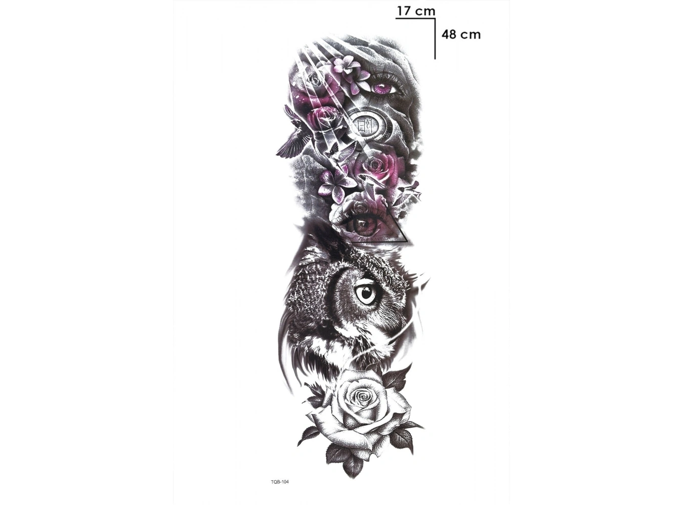 Baykuş Kol Dövme Geçici Tattoo
