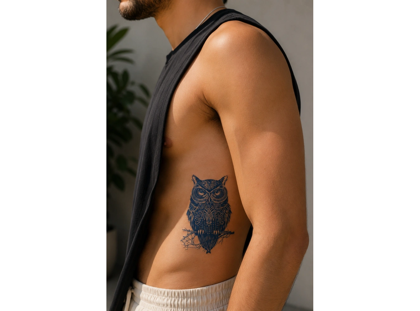 Baykuş Sonradan Kararan Yarı Kalıcı Geçici Dövme Tattoo