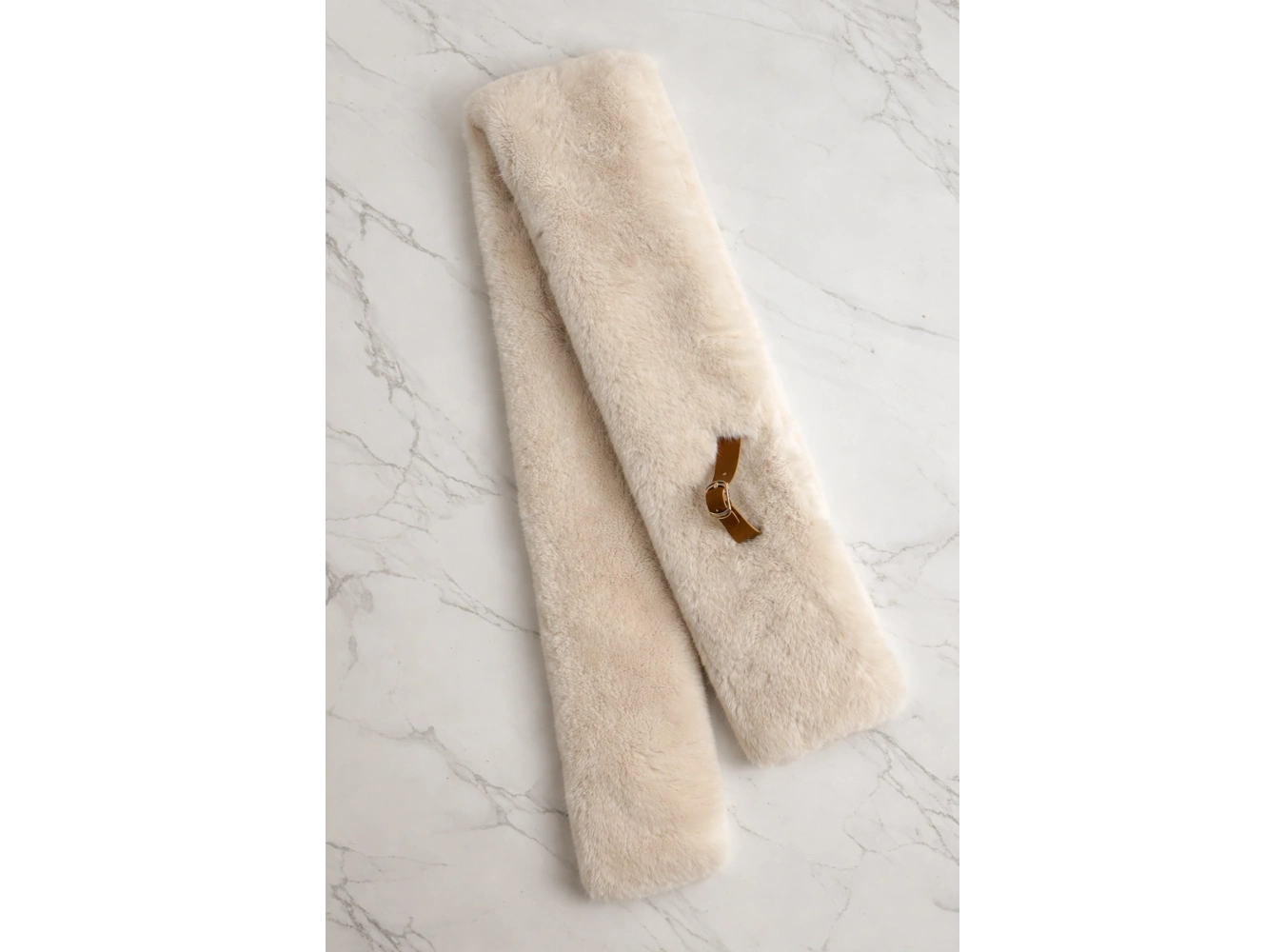 Bej Renk Çocuk Peluş Atkı