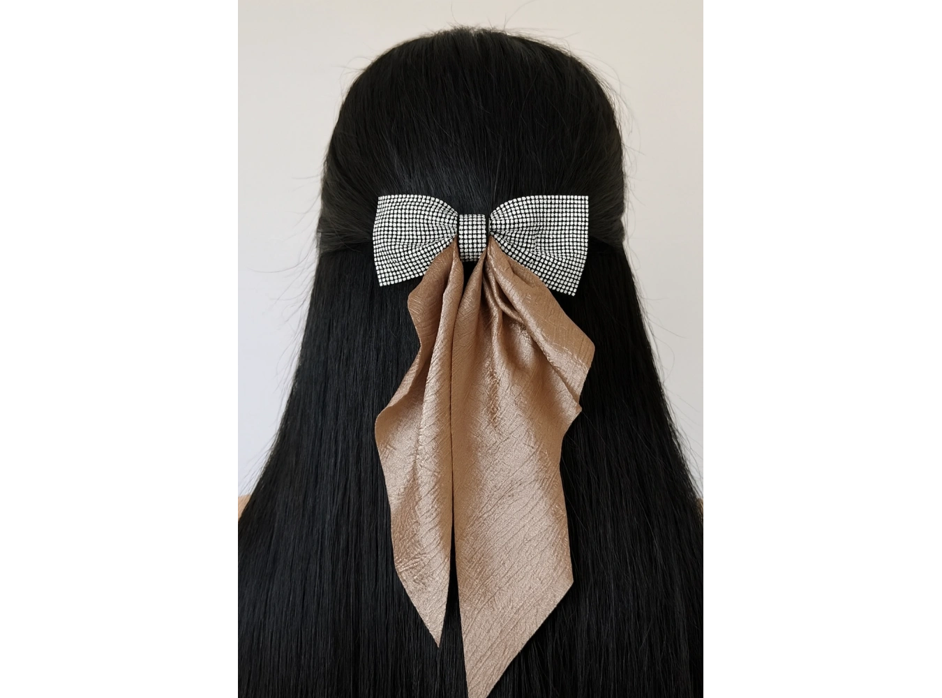 Bej Renk Taş Detaylı Kurdele Otomat Toka