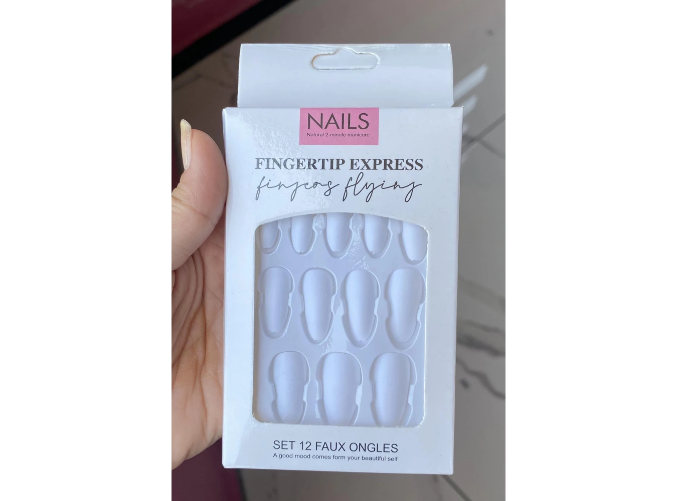 Beyaz Renk 12li Takma Tırnak Seti