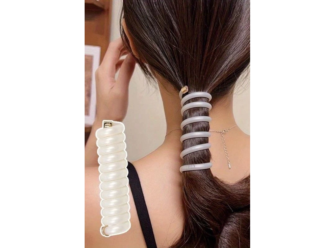 Beyaz Renk 2´li Yaylı Spiral Toka