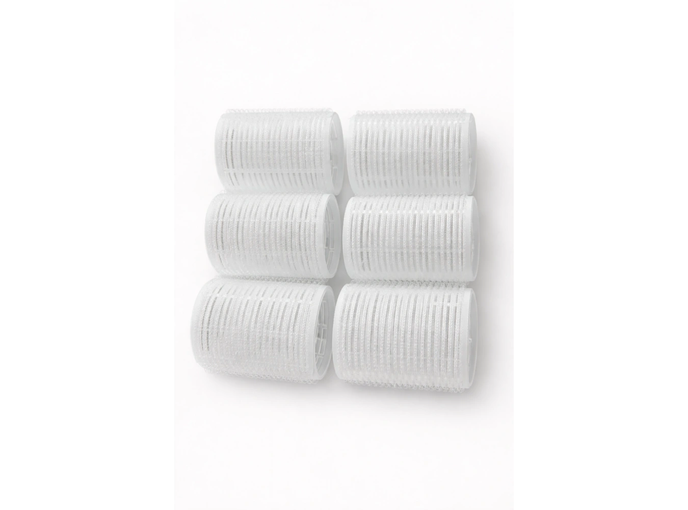 Beyaz Renk 6 Adet Bigudi Cırtlı/ Yapışkanlı Saç Bigudisi /Orta Boy