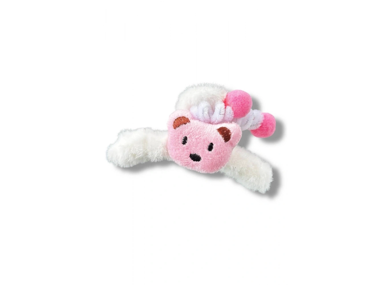 Beyaz Renk Ayıcık Figürlü Peluş Mandal Toka