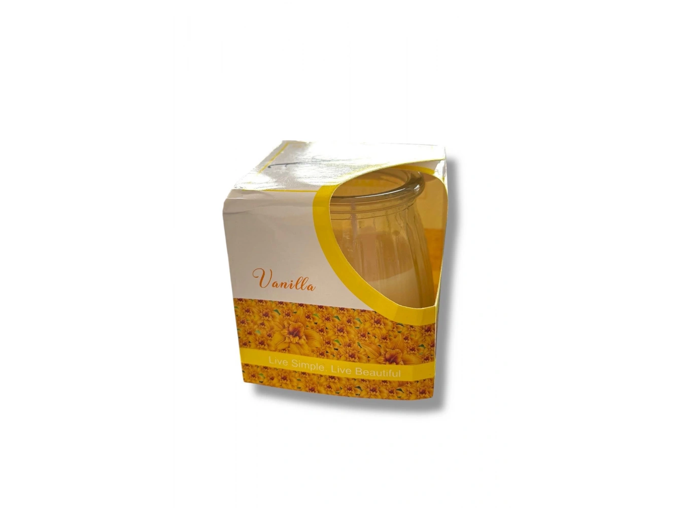 Beyaz Renk Bardakta Vanilya Kokulu Dekoratif Mum