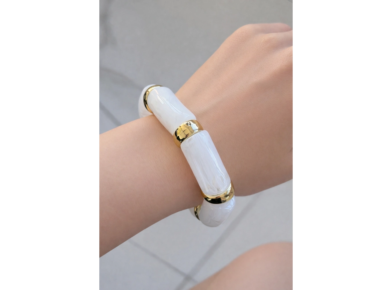 Beyaz Renk Boncuklu Bileklik