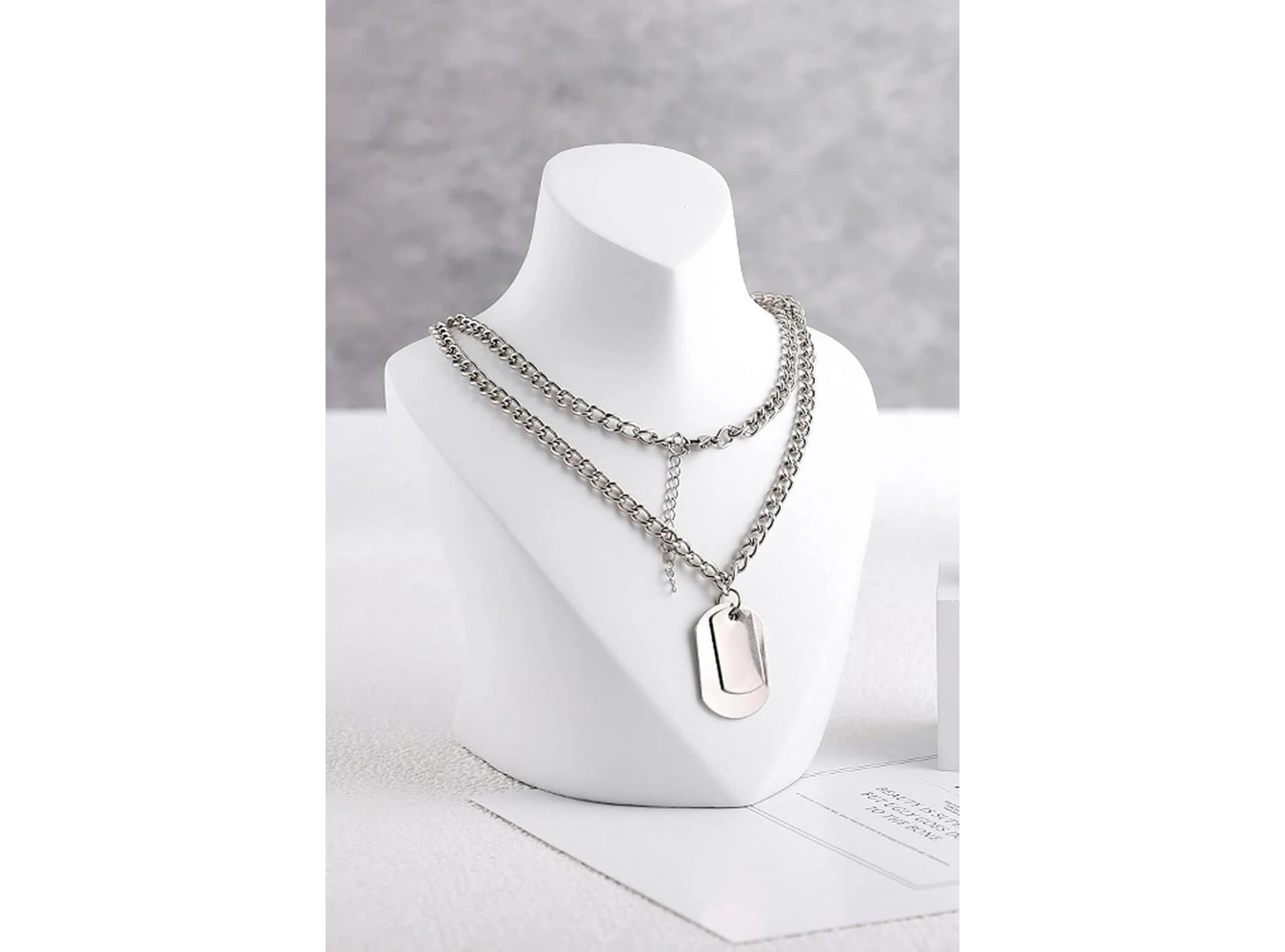 Beyaz Renk Boyun Manken Takı Standı Kolye Askısı