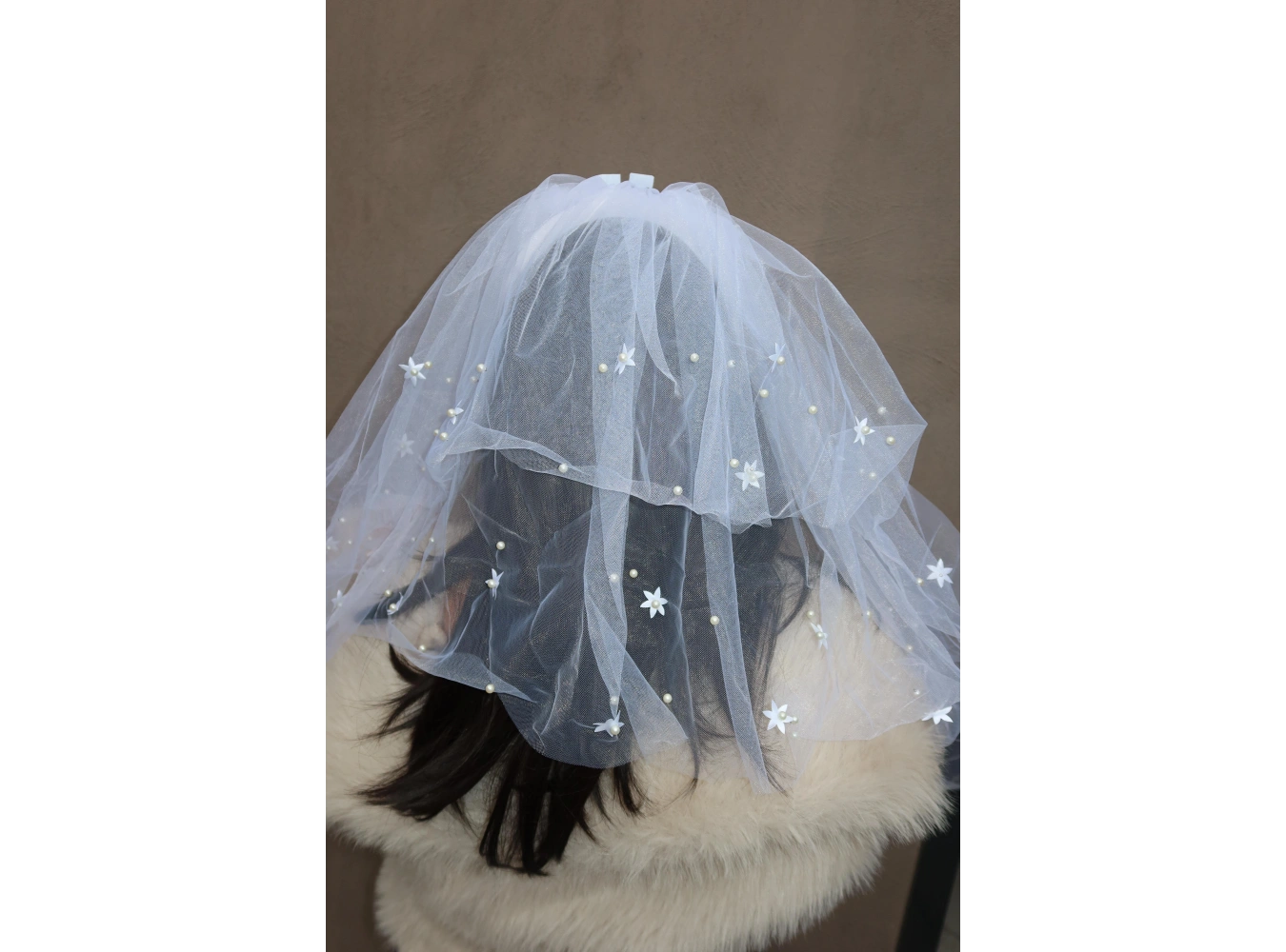 Beyaz Renk Bride Yazılı Duvak Detaylı Gelin Taç