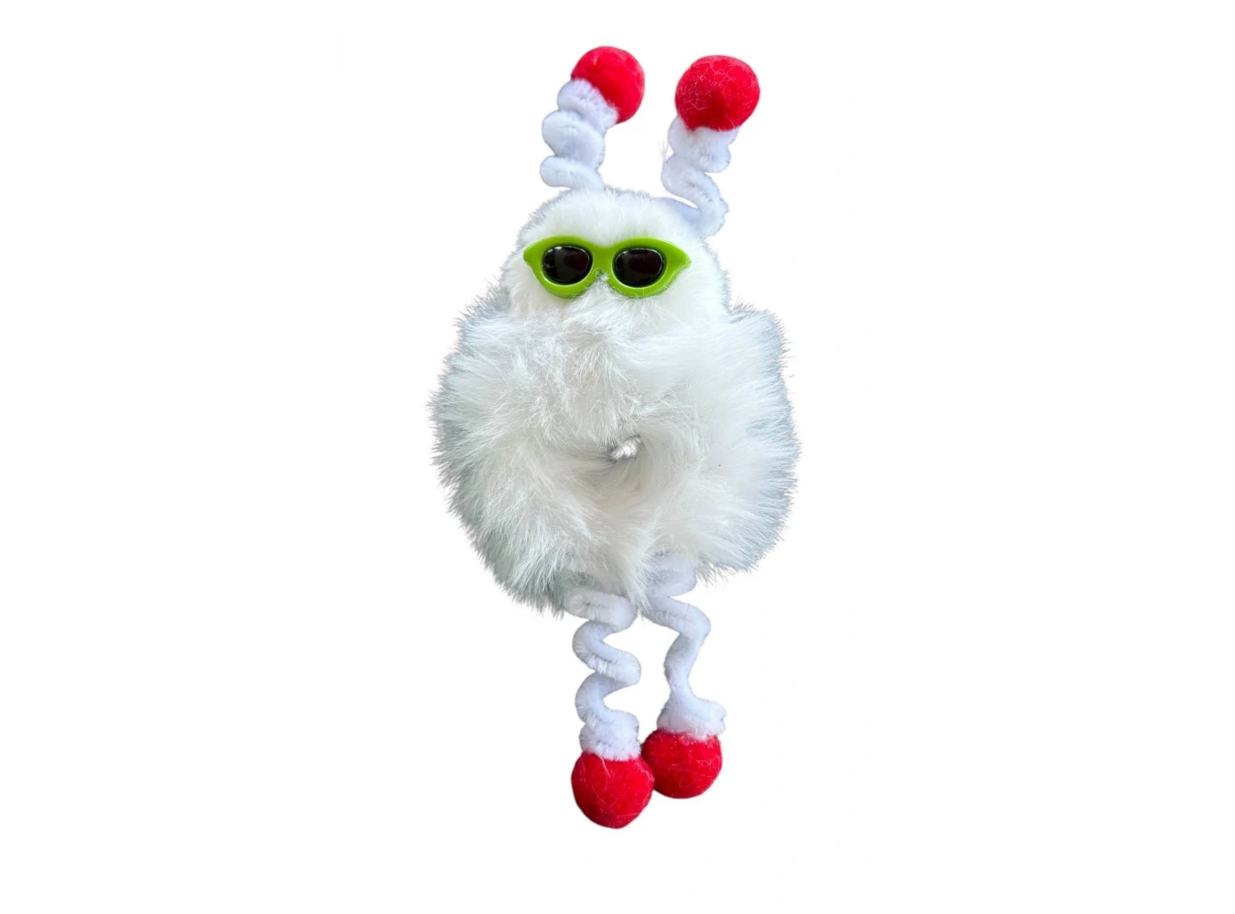 Beyaz Renk Canavar Figürlü Gözlük Detaylı Peluş Simit Toka