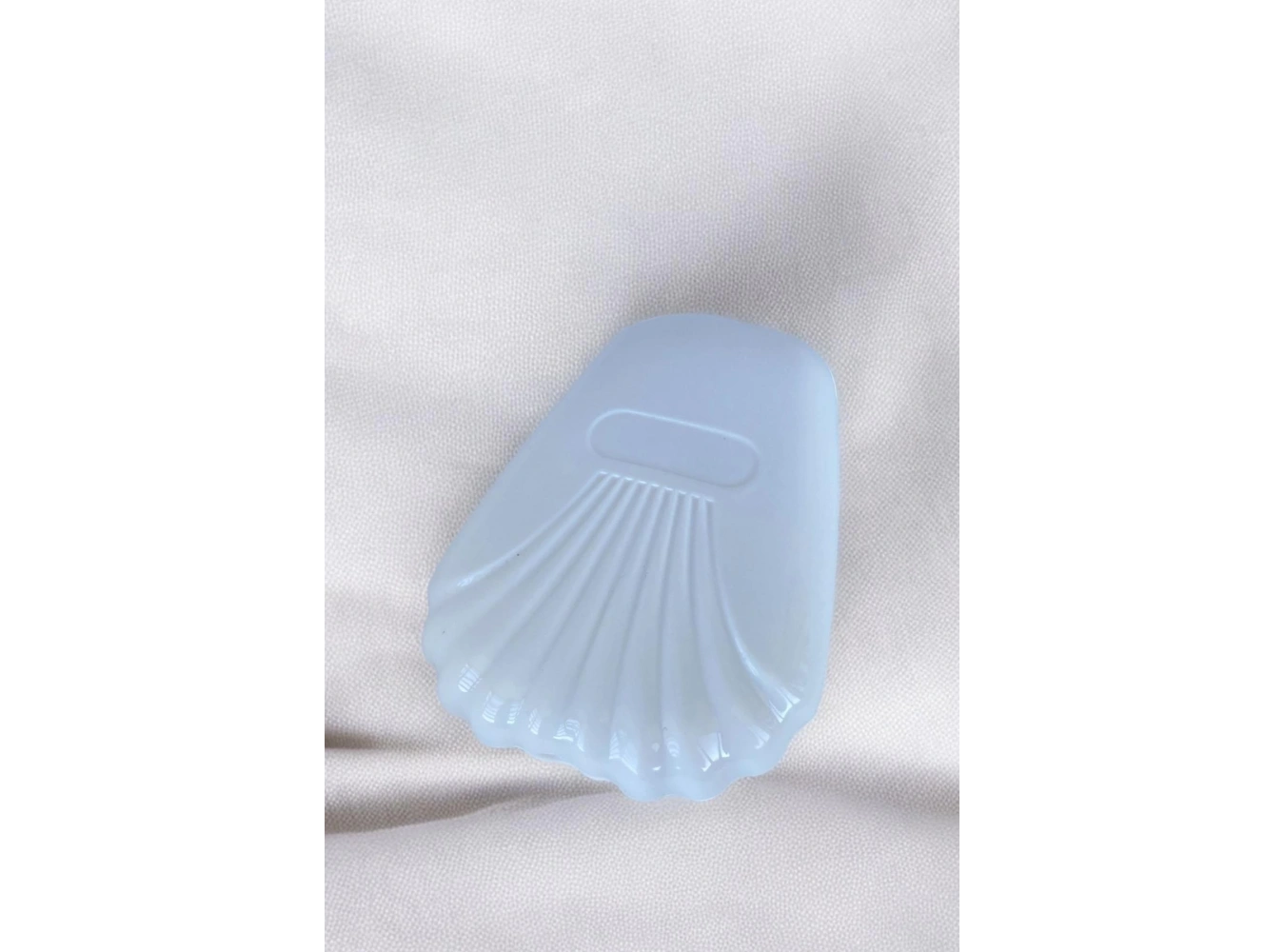 Beyaz Renk Deniz Kabuğu Figürlü Makyaj Fırçası/ Ayna Set