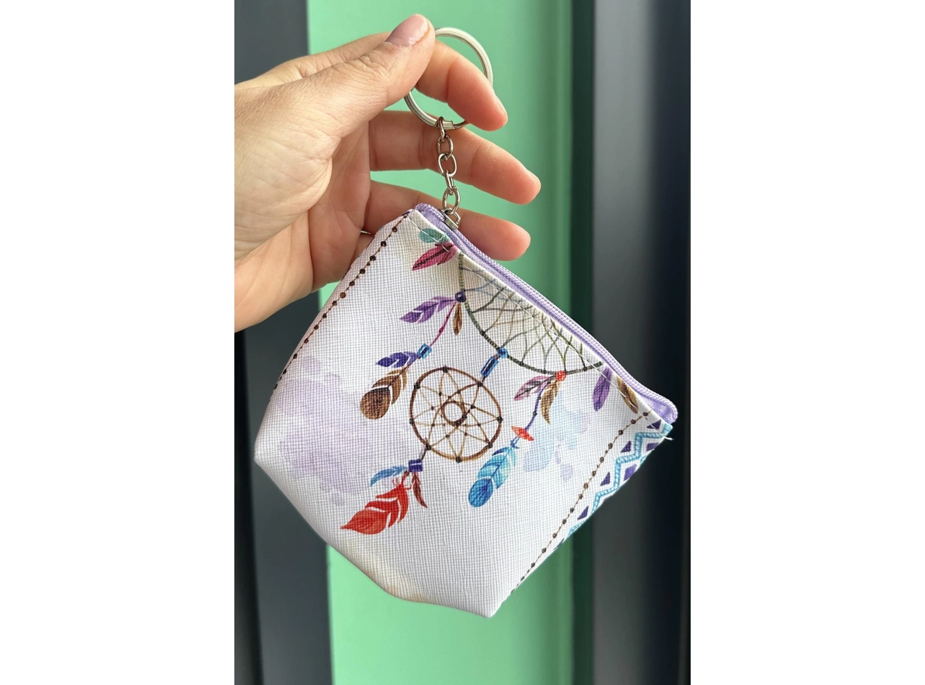 Beyaz Renk Düş Kapanı Figürlü Anahtarlık /Cüzdan