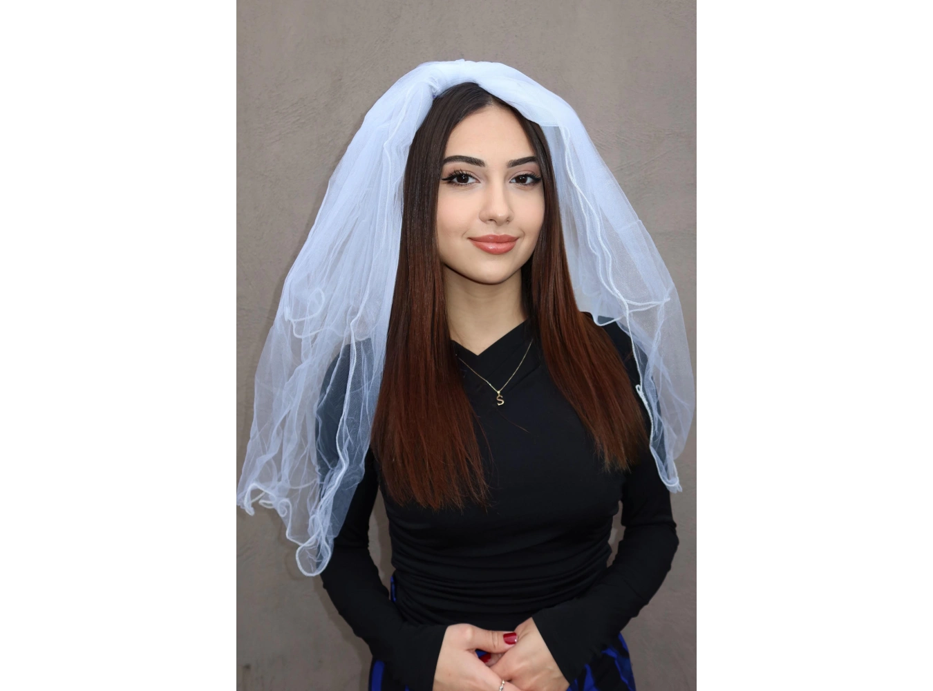 Beyaz Renk Duvak After Party Nikah Duvağı Tarak Tokalı