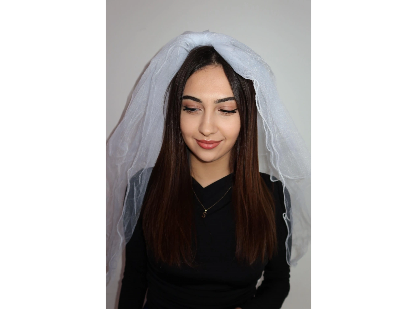 Beyaz Renk Duvak After Party Nikah Duvağı Tarak Tokalı