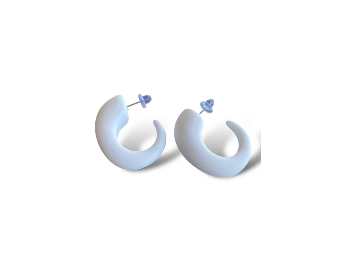 Beyaz Renk Halka Küpe (Çift)