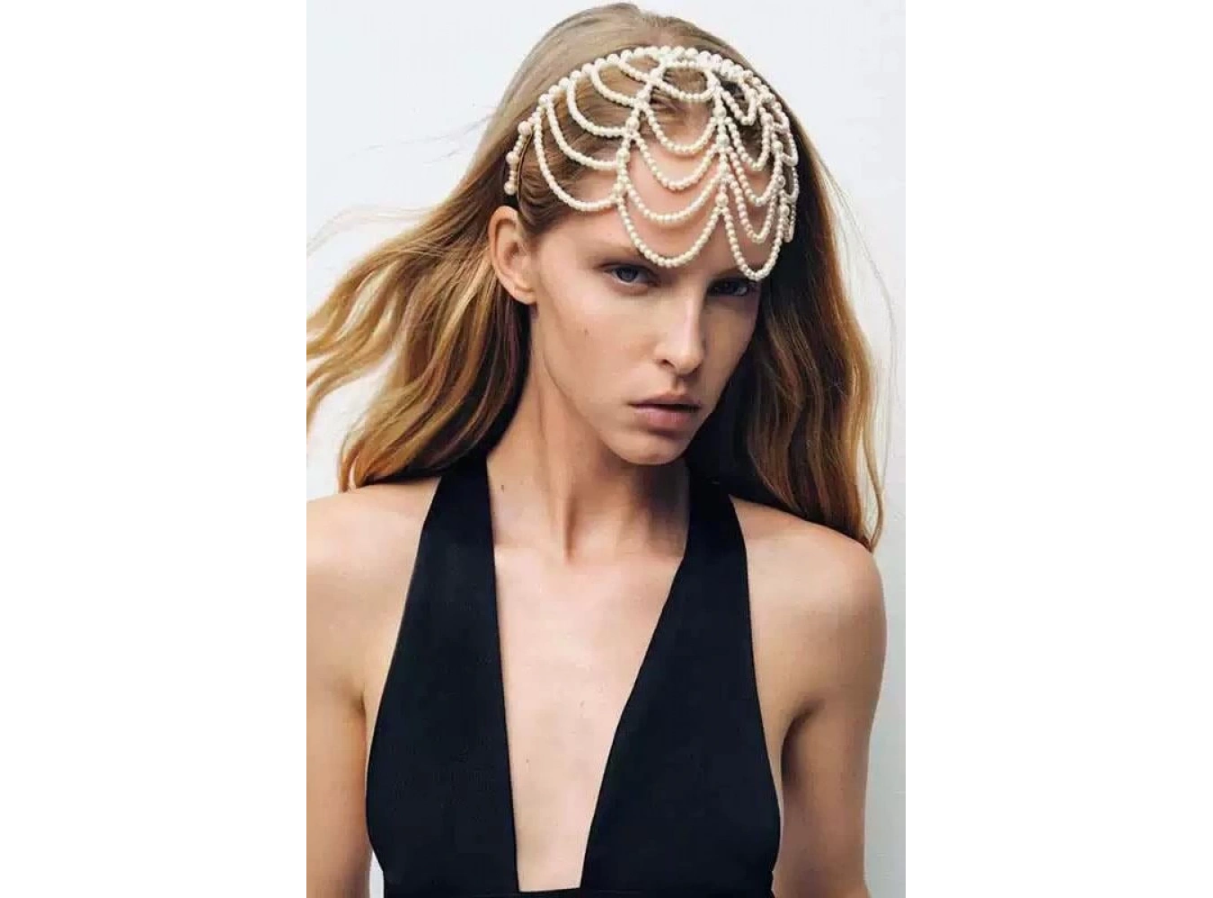 Beyaz Renk İnci Detaylı Gelin/Kına/Nişan/Bride Tasarım Taç