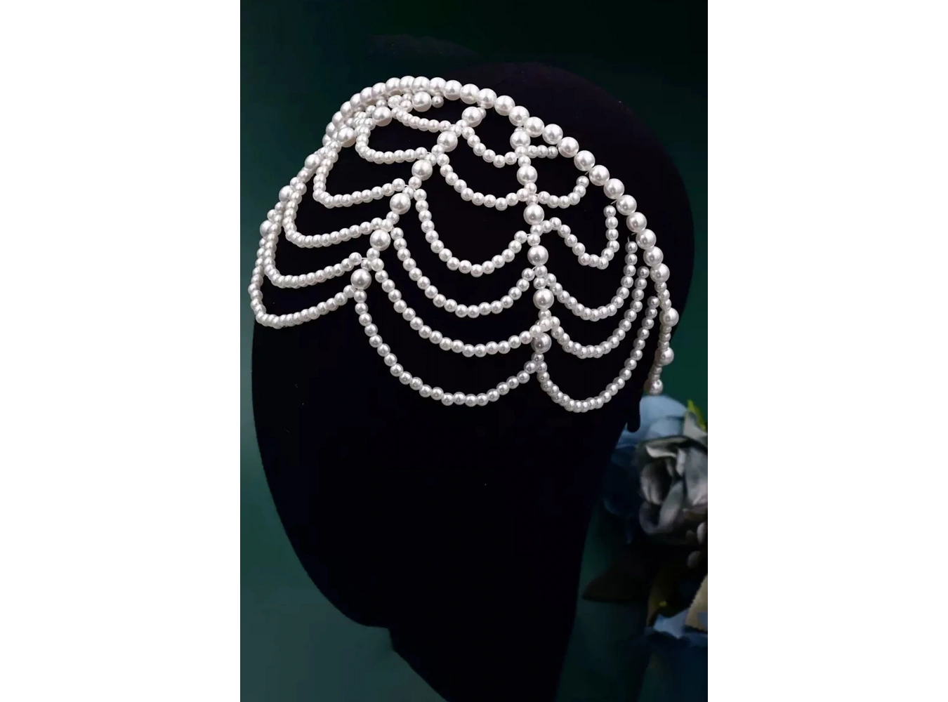 Beyaz Renk İnci Detaylı Gelin/Kına/Nişan/Bride Tasarım Taç