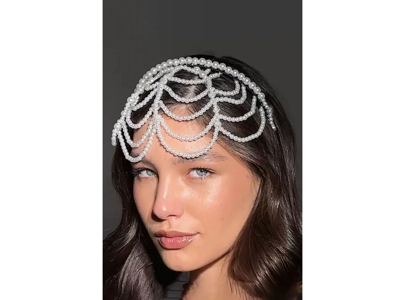 Beyaz Renk İnci Detaylı Gelin/Kına/Nişan/Bride Tasarım Taç