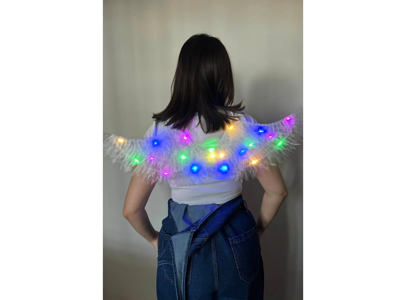 Beyaz Renk Işıklı Melek Kanadı