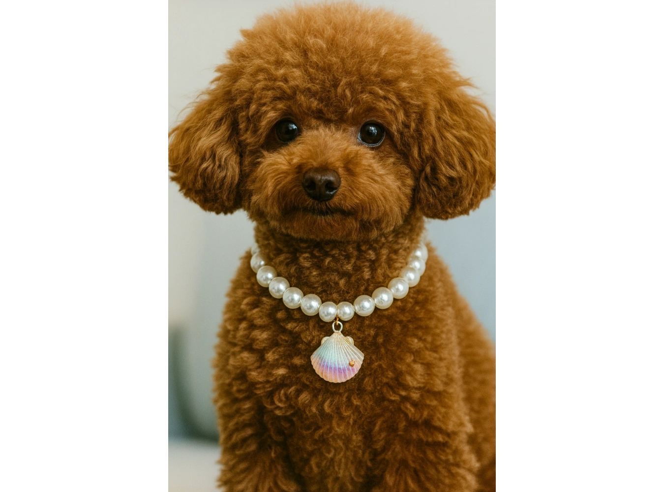 Beyaz Renk İstidirye Figürlü İnci Detaylı L Beden Kedi Köpek Tasma