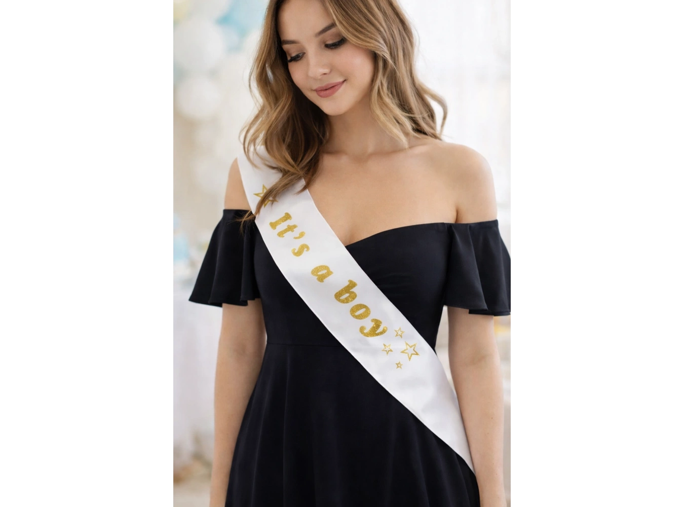 Beyaz Renk Its A Boy Yazılı Kuşak Kurdelesi