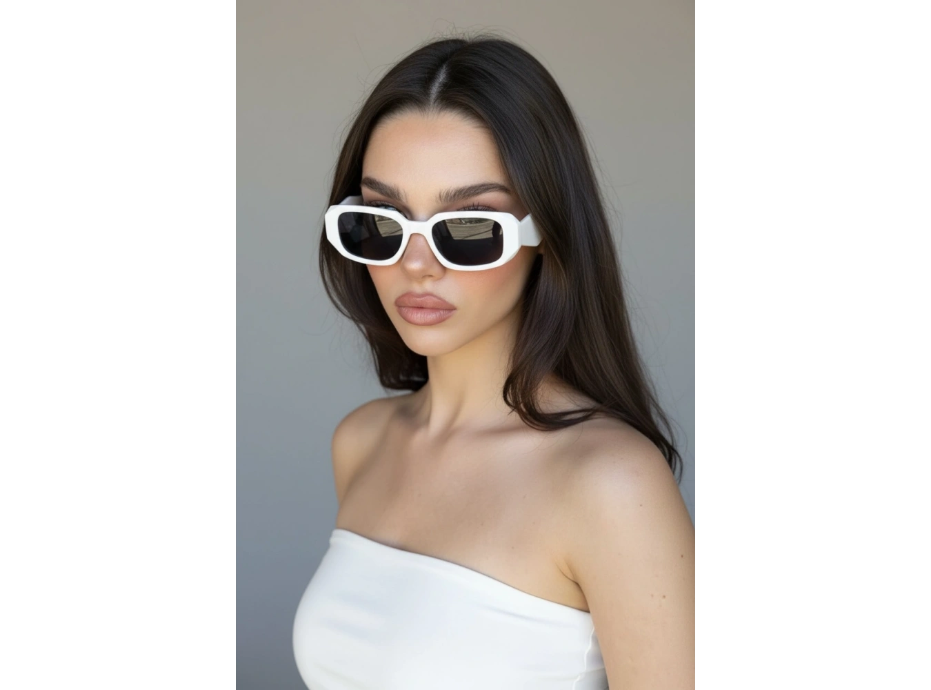 Beyaz Renk Kadın Güneş Gözlüğü