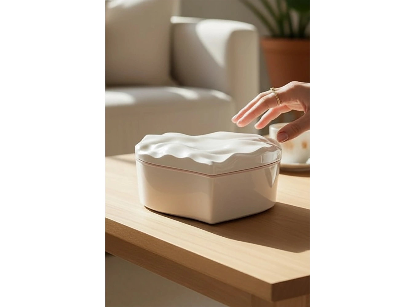 Beyaz Renk Kalp Figürlü Aynalı Takı Organizeri