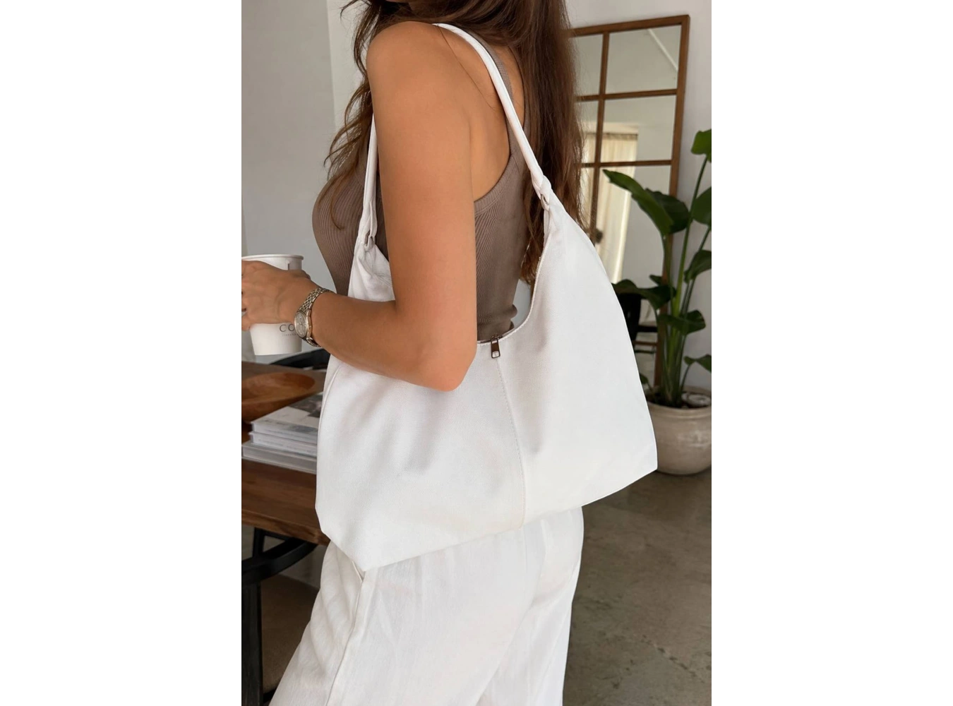 Beyaz  Renk Kanvas  Kadın  Çanta
