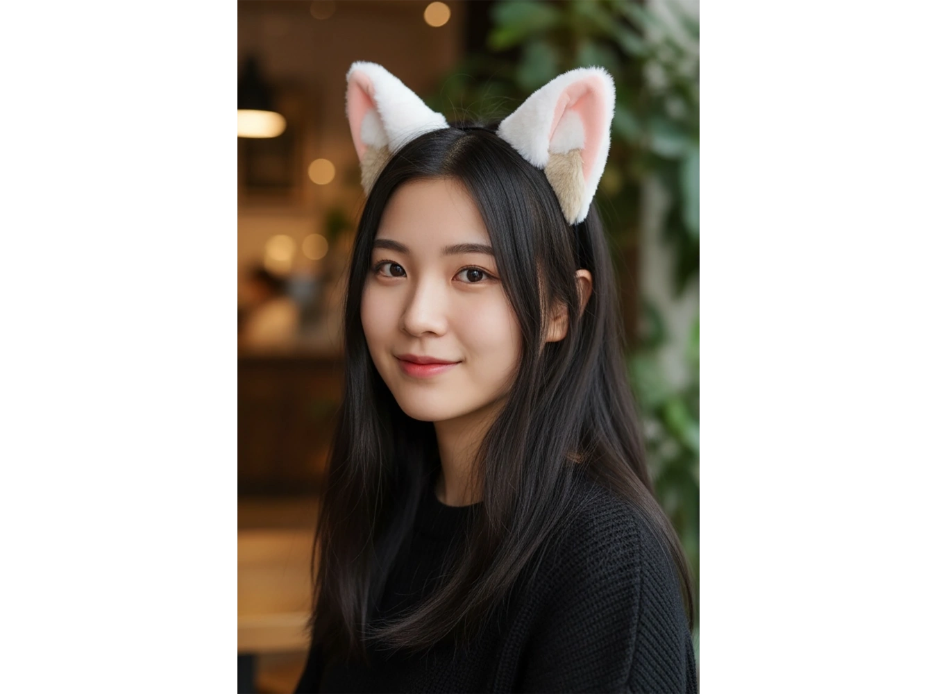 Beyaz Renk Kulak Figürlü Peluş Taç